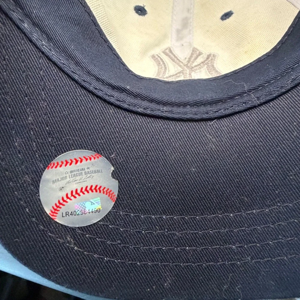 New York Yankees MLB Kids Hat Navy White Heart Print Adjustable Cotton Cap